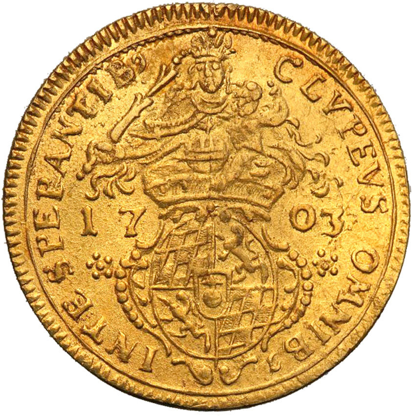 Niemcy. Bawaria, Maximilian II Emanuel 1679-1726, Goldgulden 1703, Monachium